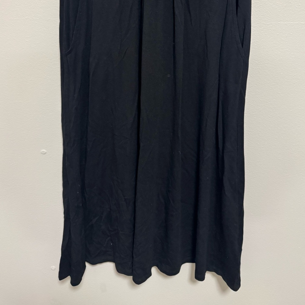 Boden Lola Dress Jersey Faux Wrap Knee Length Pockets Pleated Black - Picture 5 of 8